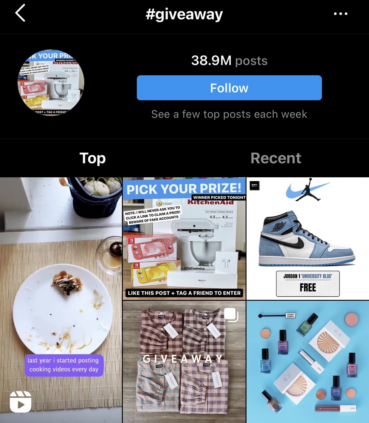 Many brands do giveaways on Instagram.