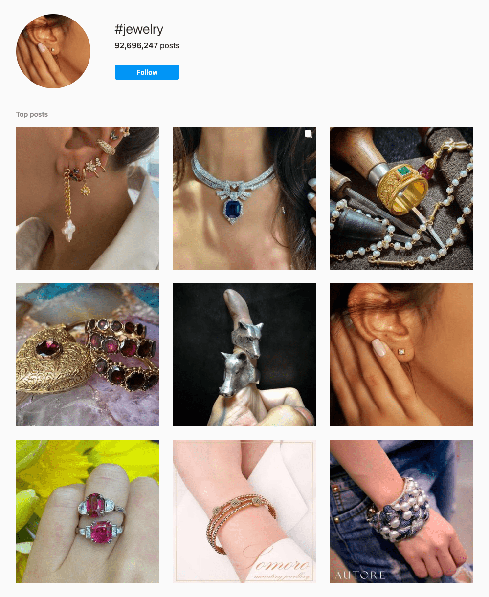 #jewelry Hashtags for Instagram