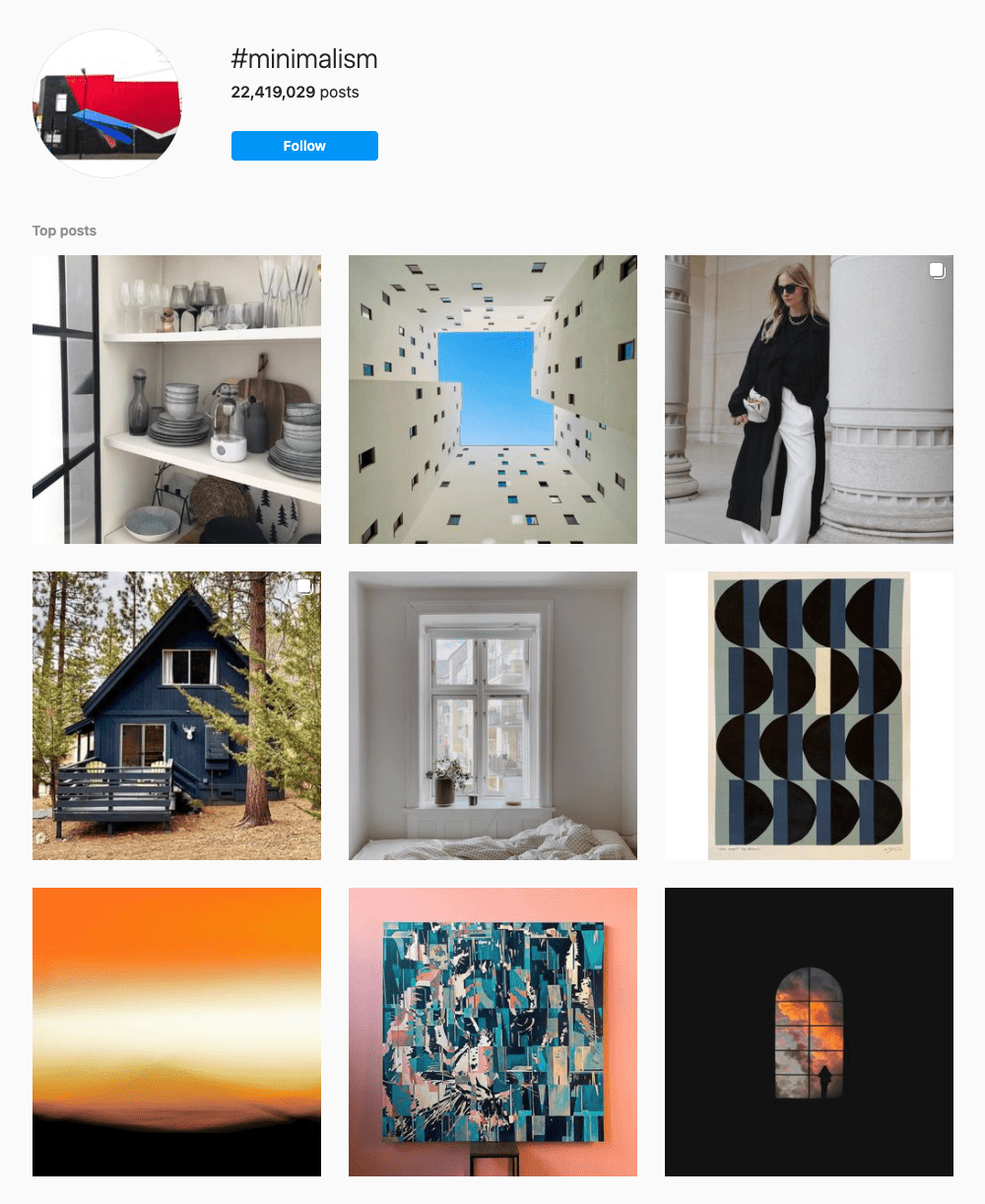 #minimalism Hashtags for Instagram