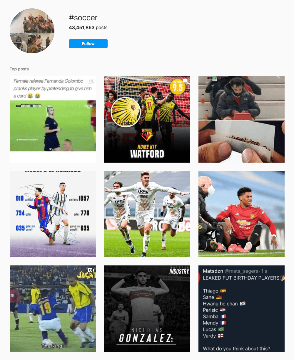 #soccer Hashtags for Instagram