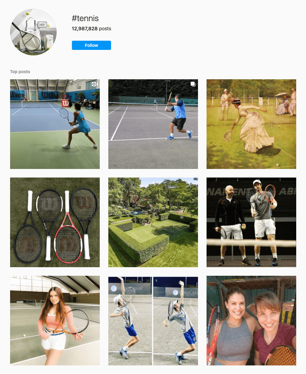 #tennis Hashtags for Instagram