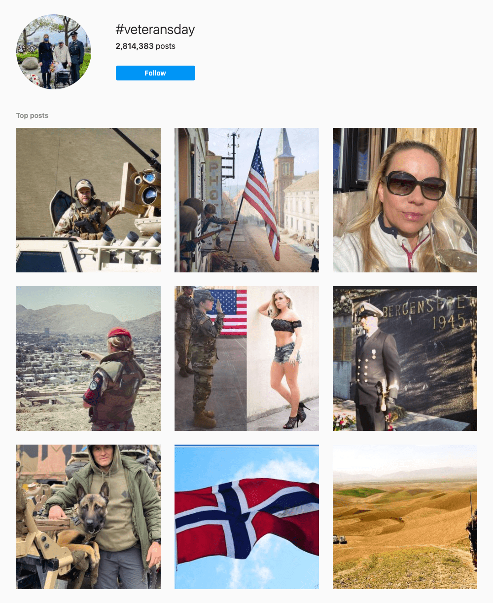 #veteransday Hashtags for Instagram
